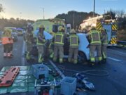 Greu col·lisió entre dos vehícles a la C-65 a Quart