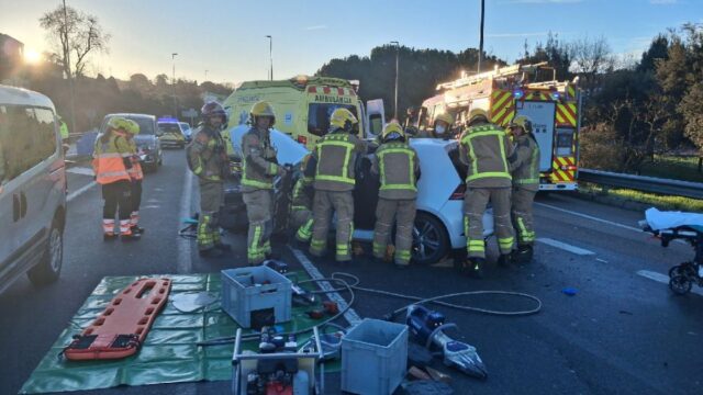 Imatge de l'accident a Quart (Bombers)