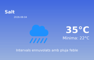 El temps a Salt avui, 4 de Agost de 2026